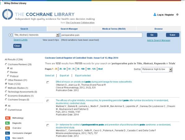 CENTRAL - The Cochrane Library Otsing