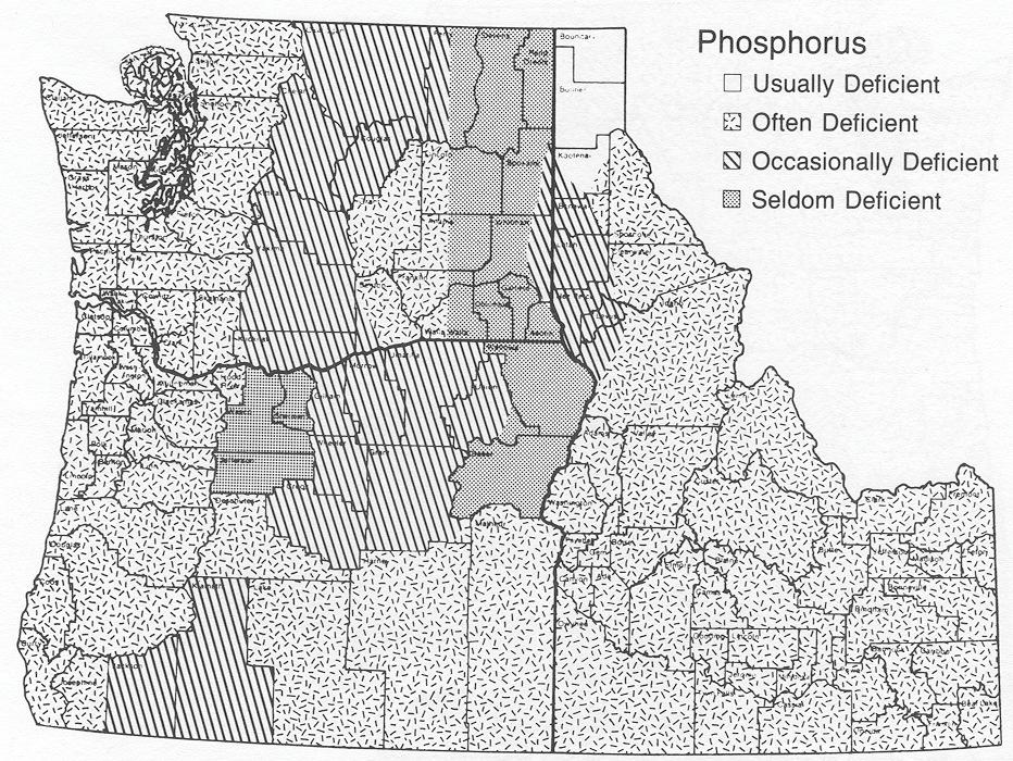 Source: Current nutrient status of soils in Idaho, Oregon and Washington, PNW 276.
