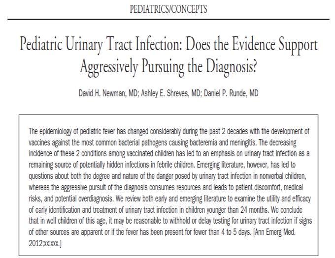 Annals of Emergency Medicine 2013 May;61(5):559-65 Need to detect and treat early?
