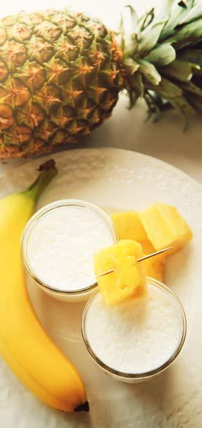 Pina Colada Calories: 229 Protein: 13g Carbs: 22g 1 Scoop Vanilla IdealShake 1 Cup Unsweetened Almond Milk 1 Cup Diced Pineapple 1/2 Cup Shredded Coconut (Unsweetened)