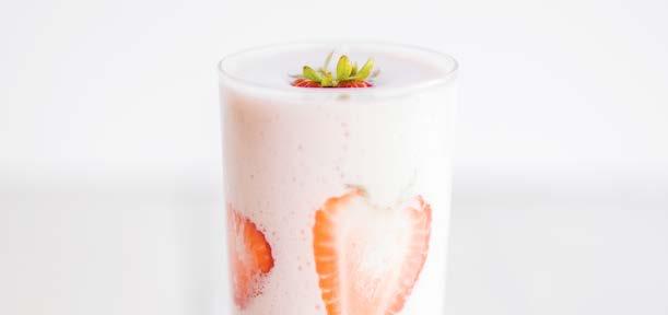 Strawberry Rhubarb Calories: 211 Protein: 13g Carbs: 17g Fat: 6g ½ Cup Strawberries ½ Cup Rhubarb 1 Scoop Vanilla IdealShake 1 Cup Unsweetened Almond Milk The Shakedown: