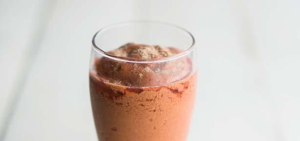 Chocolate Goji Berry Calories: 290 Protein: 17g Carbs: 46g Fat: 7g 1 Scoop Chocolate IdealShake 2 T Dried Goji Berries ¾ Cup Frozen Raspberries 1 Cup Unsweetened Almond Milk The