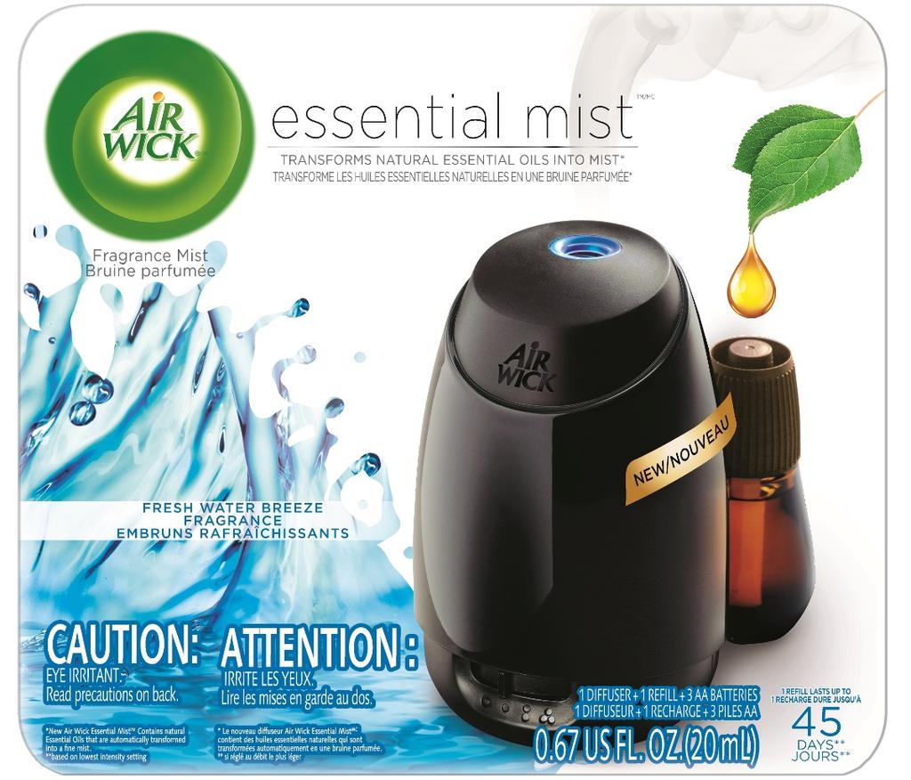 AIR WICK Essential Mist Transform Essential Oils into Mist Available NOW Battery operated for