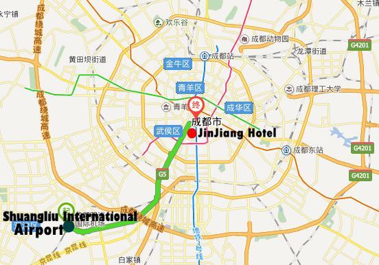 DIRECTION How to Get There By Plane Shuangliu International Airport Chengdu is benefit from its optimal geographic position within southwest of China.