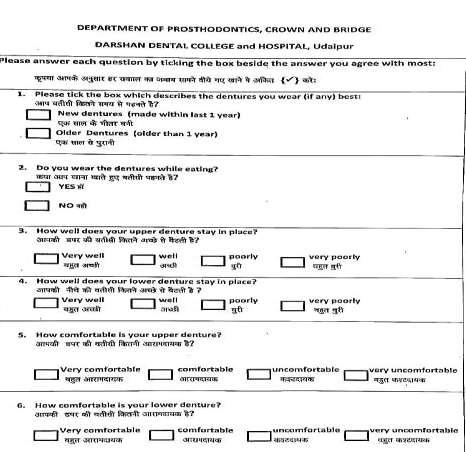 Appendix THE QUESTIONNAIRE FOR SUBJECTIVE ASSESSMENT OF