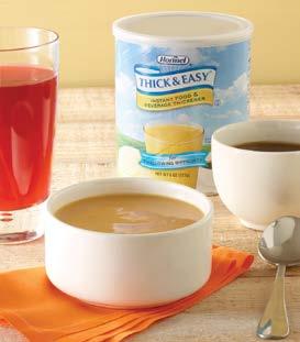 for SWALLOWING DIFFICULTY THICKENERS Easier, more appealing, and safer for swallowing - Three easy reasons why Hormel Health Labs Thick & Easy Instant Food & Beverage Thickeners are the products of