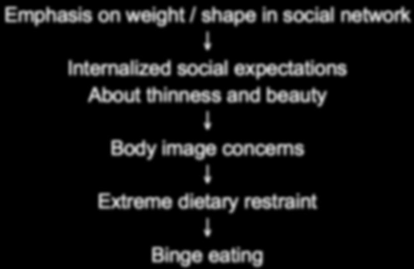 social network Internalized social expectations About thinness and beauty Body