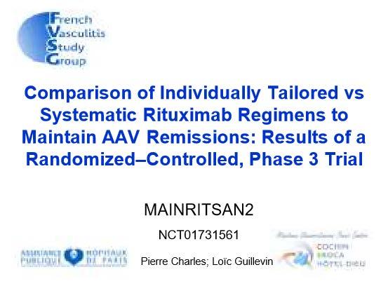 Background After AAV remission, RTX is superior to AZA to maintain remission.