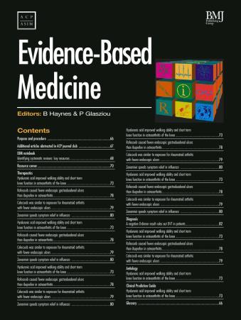 Descriptions in 80 successful treatment studies selected for EBM