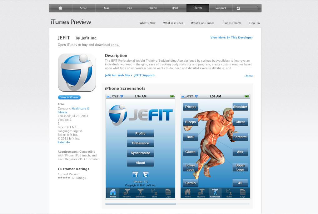 2 Installation The JEFIT Workout Application has been designed and developed for all iphone Devices and Operating Systems.