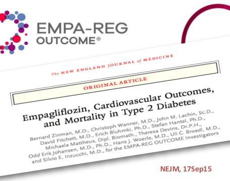 Empagliflozin versus placebo in type 2 diabetics with known cardiovascular disease Demonstrated that EMPAGLIFLOZIN (EMPA), in addition to standard of care, reduced 3 point MACE of
