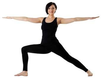 Warrior II Stretches: Hamstrings, Shoulders Try moving into Warrior II from Warrior I in one fluid motion by lowering your arms out to the sides and moving the torso.