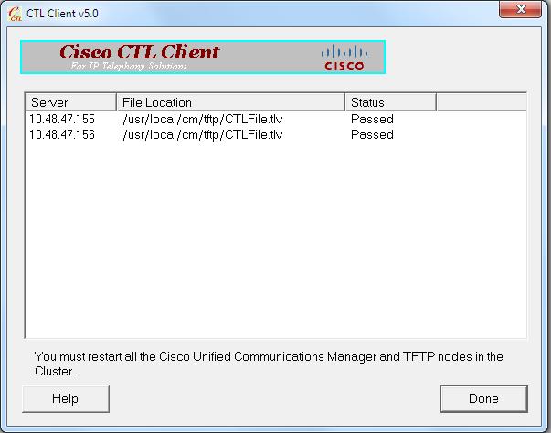 20. Restart the TFTP and CallManager services on all of the nodes in the cluster that run these services. 21.