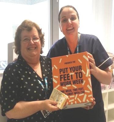 Pam walks away with top prize in county challenge During May staff engaged in a number of activities such as Put Your Feet to Work Week and the Lancashire Sport walking challenge as part of the