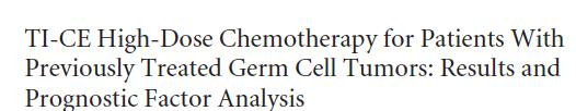 Prospective Phase I/II trial at MSKCC Progressive GCT, after at least 1 cycle of cisplatin based chemotherapy 1 poor prognostic feature: Extragonadal primary,, PD after prior salvage CDCT, IR or