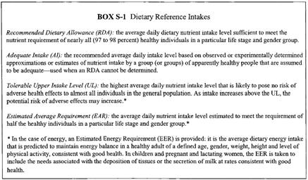 RDA = EAR + 2 x SD requirement For energy, there is no
