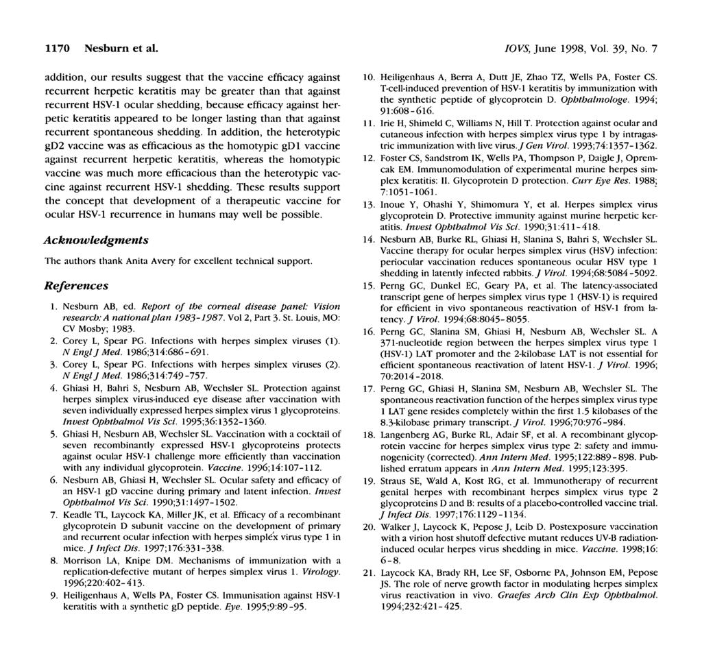 1170 Nesburn et al. IOVS, June 1998, Vol. 39, No.