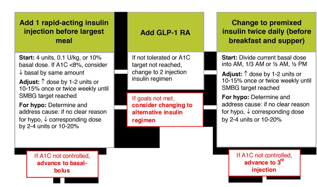 Approach to Starting and Adjusting Insulin in T2DM Adapted from: