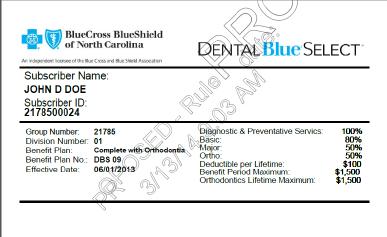 Dental Blue Select Sample ID Card When