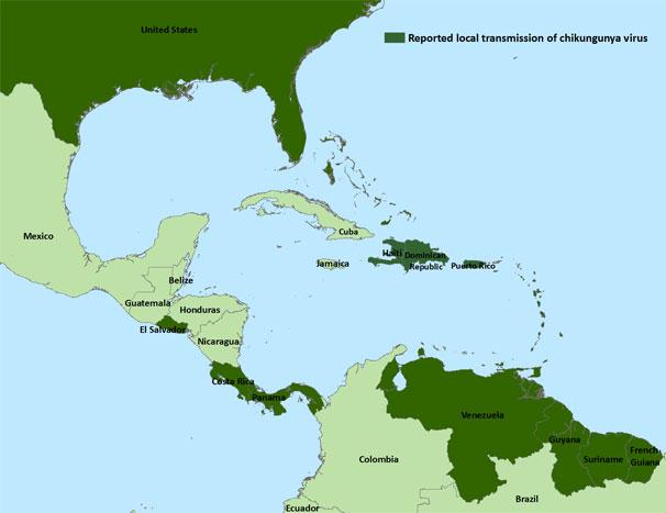 Chikungunya in the Western Hemisphere Countries and territories in the Americas
