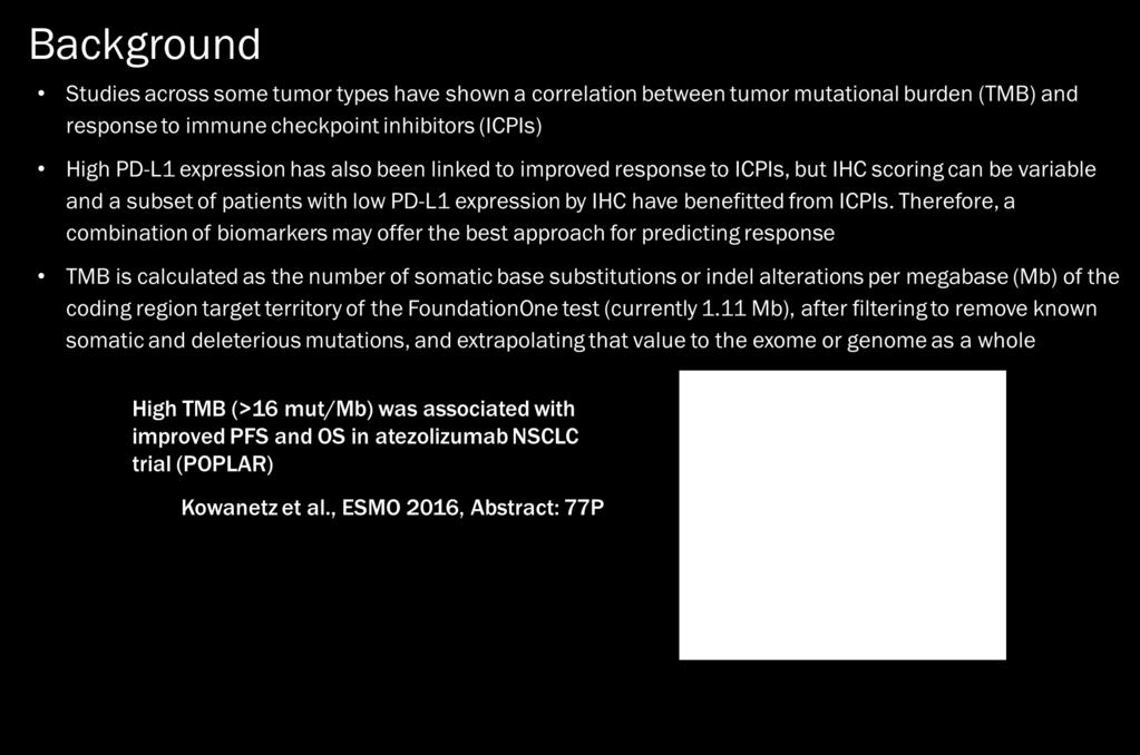 MA14.01 Updated Dataset Assessing Tumor Mutation Burden (TMB) as a Biomarker for Response