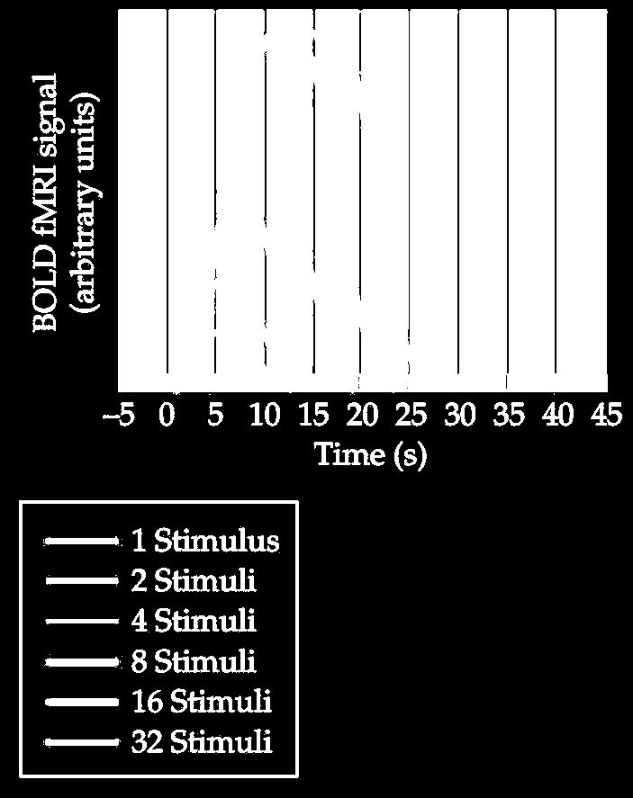 Influence of Stimulus length Length of stimulus influences length of hemodynamic response In the domain of seconds this