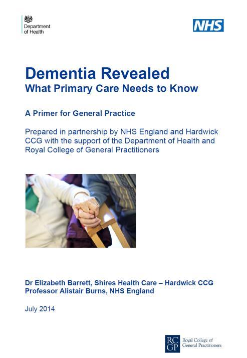 NHSE 2014/15 Plan for Dementia Mental Health of Older Adults and