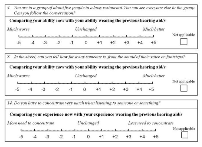 Speech, Spatial and Qualities of Hearing Questionnaire Comparative