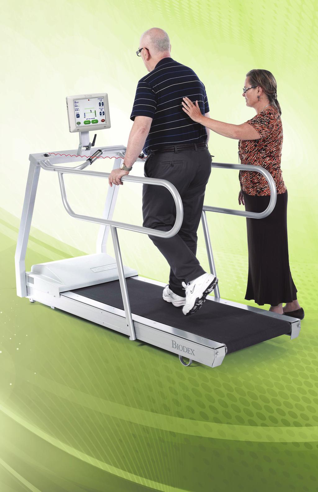 Gait Trainer 3 Despite its resemblance to an ordinary treadmill, the Gait Trainer differs in ways that illustrate its specialized rehabilitation design for patients with neurological impairments such