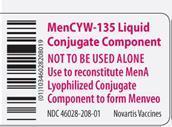 Menveo container labels
