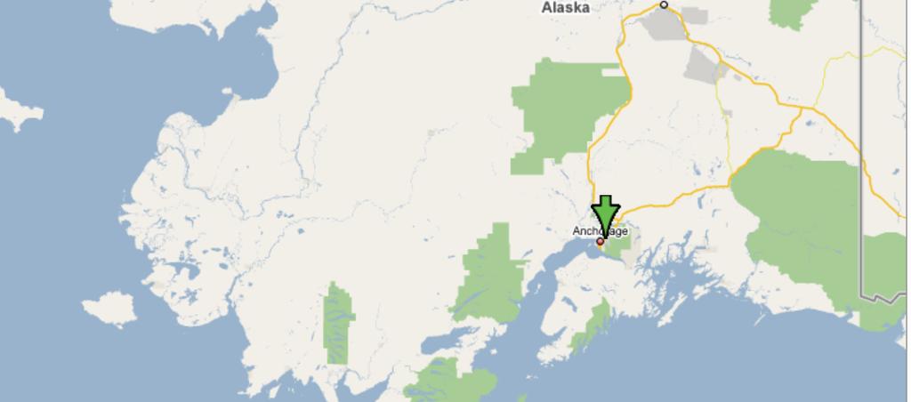 Figure 9: Map of the Area of Alaska in the Study Modified from Google Maps http://maps.google.com/maps?