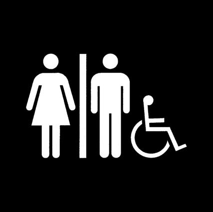 00 Handicap Restroom symbol with raised ADA tactile