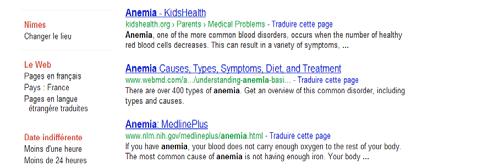 Search for «anaemia» (Google)