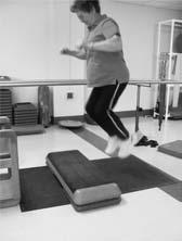 84 CHAPTER 5 Exercise and Physical Activity for Older Adults FIGURE 5-18 Plyometrics, jumping from foot to foot. FIGURE 5-16 Plyometric exercise jumping onto and off of a step.
