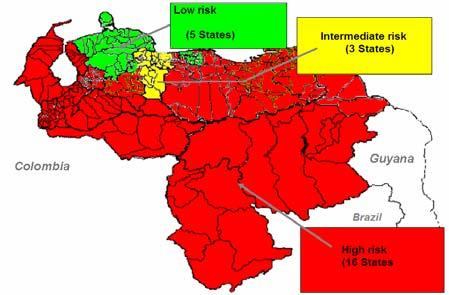 Figure 2: Sylvatic YF cases and estimated immunisation coverage*, Peru -27 (source: WHO). 5 45 cases 1 91 9 Venezuela Pop.