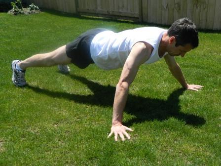 Wide Push-up Target area: Chest, shoulders, arms 1.
