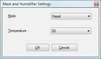 Configurations and Settings Configuring circuit settings Before starting therapy, select the mask type used by the patient and review the humidifier settings.