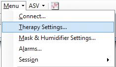 parameters displayed on the toolbar, the changes are applied instantly. If a confirmation is not sent from the therapy device within two seconds, the parameter will revert to the original value.