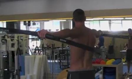 Blades Purpose: Dynamic, rhythmic stabilization in swimming postures Instructions: Get