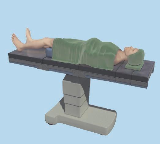 Preparation 1 Position patient Place the patient in the supine position, with a roll under the affected hip to position the foot in neutral (toes straight up in a resting position).