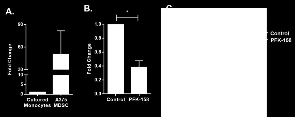 Figure 60. PFKFB3 maintains inos mrna expression in A375-MDSCs.