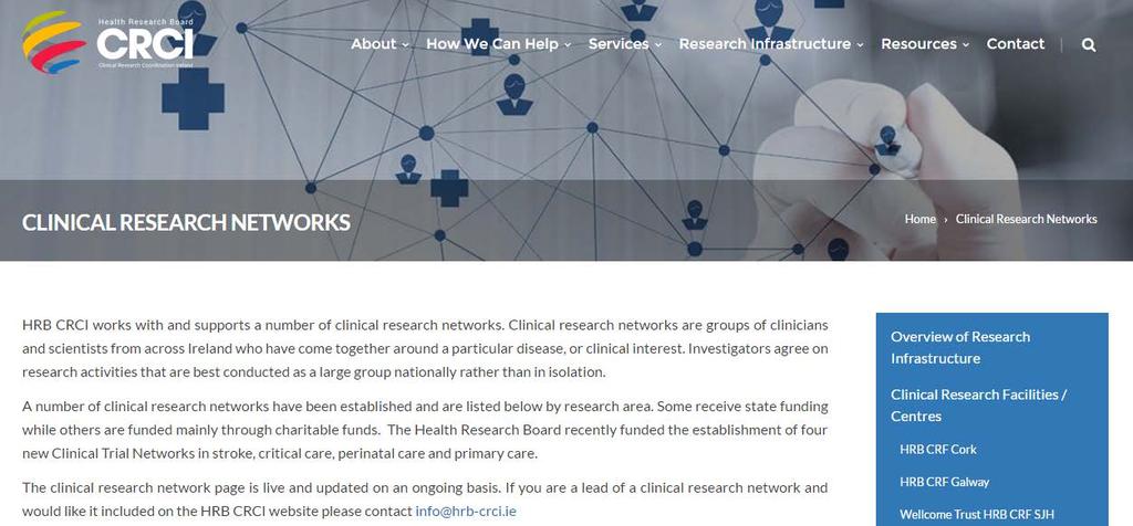 23 Clinical Research Networks Many CRNs support the delivery of a range