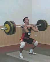 Final Position back straight (muscles flexed) legs extended elbows pointing forwards and upwards barbell rested upon the shoulders feet shoulder-width apart upper body upright 18 Methods and