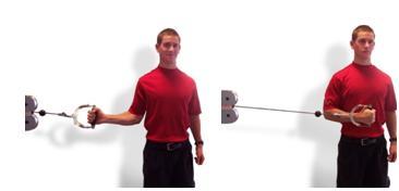 Pull the cable across your body, keeping your elbow in the same position. Shoulder Internal Rotation 8 to 10 reps per side Position a cable machine at chest level.