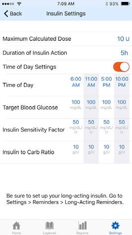 ADDITIONAL DOSE CALCULATOR SETTINGS Note: Use these steps to program customized time of day settings and dose reminders.