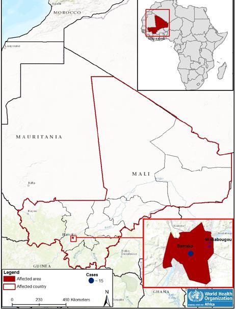 New events Dengue fever Mali 15 Cases 0 0% Death CFR Event description On 2 August 2017, the Malian Ministry of Health and Public Hygiene notified WHO of a confirmed case of dengue fever in a
