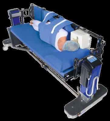 the prone supports via the manual rotation capabilities of the Allen Advance Table.