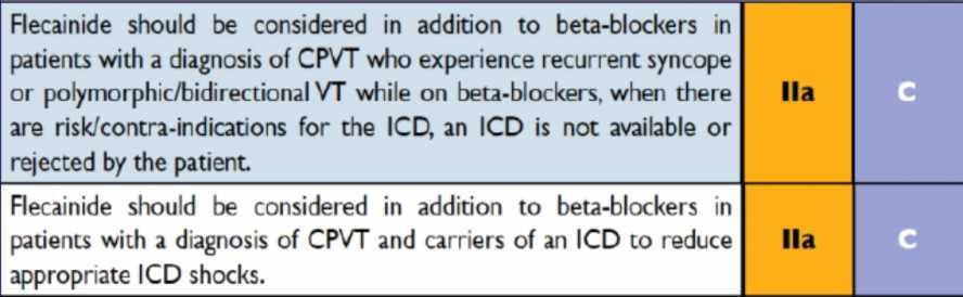 Emerging therapies for CPVT: Sodium channel blockers 29 patients: 22/29 (76%) had