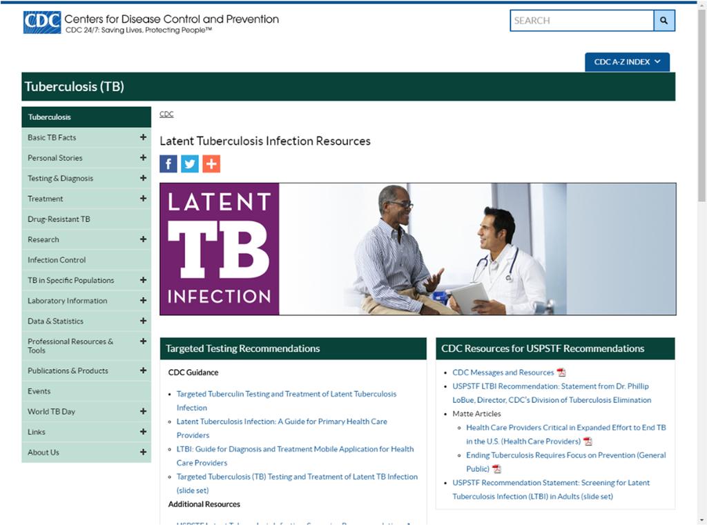 LTBI Resources Online Hub One stop shop for resources, materials, and links to latent TB