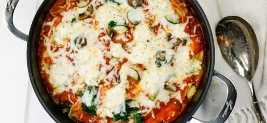 Skillet Vegetable Lasagna Prep Time: 15 Min Cook Time: 25 Min Total Time: 40 Min SERVINGS: 2 Nutritional Facts Serving Size: 1 slice Amount Per Serving Calories 327 Calories from Fat 114 % Daily
